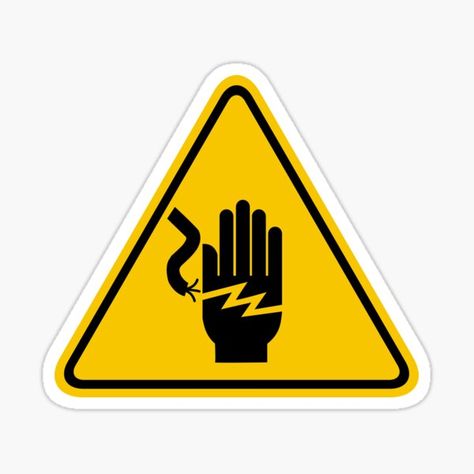 Warning Sticker, Hazard Sign, Sticker Design, Vinyl Sticker, Electricity, Signs, For Sale, Quick Saves, Sticker Designs