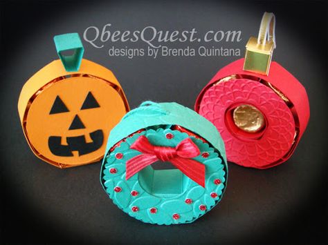 Hersey Kisses, Wondrous Wreath, Pumpkin Favors, 3d Christmas Cards, Paper Pumpkins, Butterfly Tutorial, Pumpkin Ornament, Halloween Table Decorations, Candy Cards