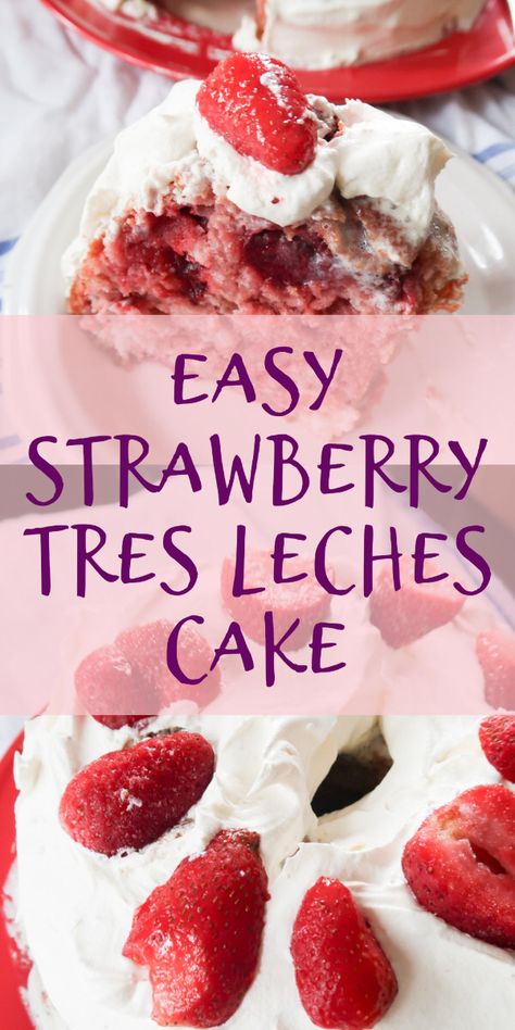 Strawberry Tres Leches Cake 12 Tomatoes, Big Red Tres Leches Cake, Tres Leches Cake Recipe Strawberry, Cherry Tres Leches Cake, Strawberry Les Tres Cake, Tres Leches Cake Recipe With Box Cake Strawberry, Strawberry Leches Cake, Strawberry Tres Leches Cake Easy, Strawberry Tree Leches Cake