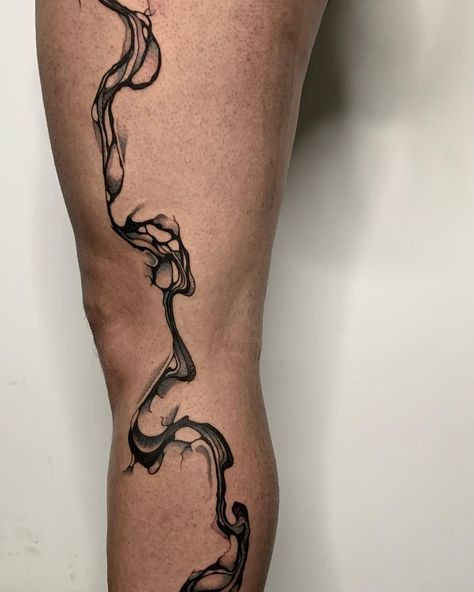 Back Of Leg Tattoos, Swirl Tattoo, Organic Tattoo, Abstract Tattoo Designs, Wrap Tattoo, Knee Tattoo, Abstract Tattoo, Hip Tattoo, Dope Tattoos