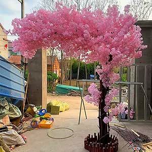 Tall Artificial Plant Japanese Artificial Cherry Blossom Trees, Fake Plant for Living Room Bedroom Balcony Corner Office Decor, for Wedding Party Indoor/Outdoor, Pink (Size : 1.5x1.5m/4.9x4.9ft) Corner Office Decor, Plant For Living Room, Japandi Style Bedroom, Artificial Cherry Blossom Tree, Japanese Cherry Tree, Decor For Wedding, Japanese Blossom, Cherry Blossom Trees, Living Room Plants