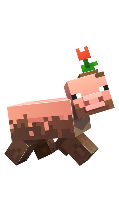 A cute pink pig decided to roll out in the mud and come to us in Minecraft sticker to please the real fans of this incredible game!. Cute Minecraft Animals, Minecraft Pig Face, Minecraft Animals, Minecraft Png, Minecraft Village Ideas, Minecraft Cookies, Minecraft Sheep, Minecraft Japanese House, Minecraft Pfp