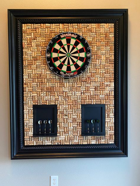 Cork Dart Board, Cork Dartboard, Dart Board Wall, Casa Garage, Basement Games, Pool Table Room, Basement Bar Designs, Game Room Basement, Game Room Bar