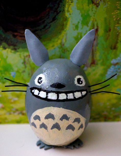 D.I.Y. Totoro Easter Egg by studioofmm.deviantart.com on @DeviantArt Anime Easter, Anime Egg, Model Magic, Easter Egg Designs, Egg Designs, How To Make Your, Easter Egg, Piggy Bank, Easter Eggs