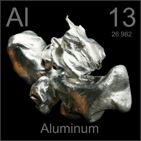 Museum-grade sample, a sample of the element Aluminum in the Periodic Table Aluminum Periodic Table, Oxygen Element, Mars Settlement, Learning Chemistry, Periodic Table Poster, Homogeneous Mixture, Element Chemistry, Aluminum Element, Periodic Elements