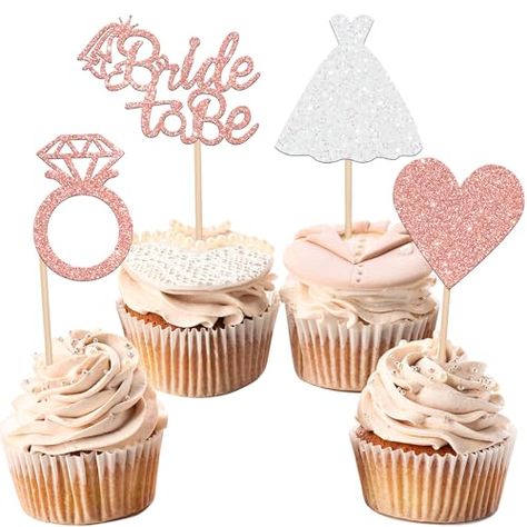 Bachelorette Party Cupcakes, Bridal Shower Treats, Engagement Party Themes, Engagement Themes, Decorations For Wedding, Bridal Shower Cupcakes, Bachelorette Party Supplies, Bride Shower, Shower Cupcakes