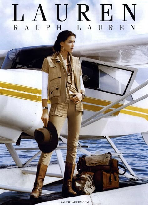 Ralph Lauren Ad Campaigns, Safari Outfit Women, Africa Safari Photography, Africa Safari Clothes, Ralph Lauren Ads, Ralph Lauren Ad, Ralph Lauren Safari, Safari Fashion, Safari Look