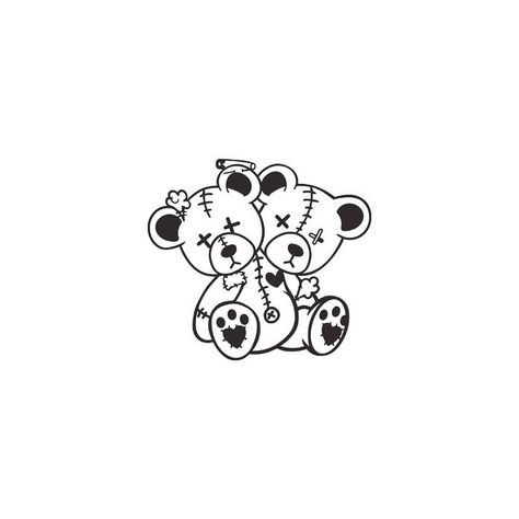 Two Headed Bear Tattoo, Two Headed Teddy Bear, Teddy Bear Doodle, Teddy Bear Tattoo, Teddy Bear Drawing, Black Teddy Bear, Bear Tattoos, Bear Drawing, Bear Tattoo