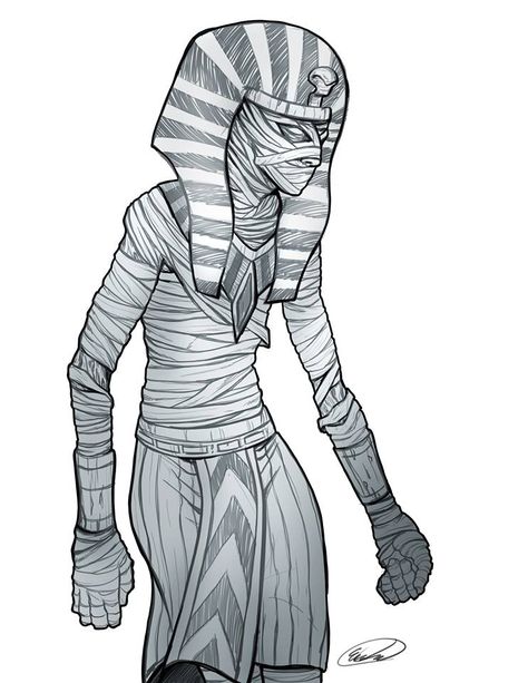 I love Ancient Egypt, and thus I had to draw this sweet mummy! Mummy Sketch, Mummy Tattoo Egyptian, Egyptian Mummy, Egypt Drawing, Mummy Character Design, Mummy Drawing, Mummy Art, Egyptian Art Drawing, Egypt Costume