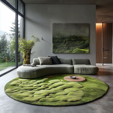 The Living Room Moss Rug is a unique and eco-friendly addition to your home, bringing the tranquility of nature indoors. Crafted to mimic the lush texture and appearance of real moss, this rug offers a soft, cushioned surface that’s both comfortable underfoot and visually soothing. Made from sustainable materials, its deep green tones and intricate detailing evoke the peaceful ambiance of a forest floor, creating a calming oasis in your living space. The Living Room Moss Rug is not only a bea... Moss Living Room, Garden Rug, Moss Rug, Organic Furniture, Forest Floor, Nature Indoors, Green Tones, Zen Garden, Living Room Carpet