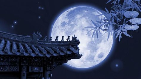 full moon, Chinese art and festival Asian Moon, Chinese Moon Festival, Chinese Aesthetic, Moon Festival, Art Moon, Festival Background, Tree Saw, Moon Night, The Full Moon