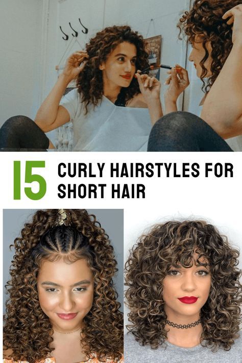 Concert Hairstyles For Curly Hair, Simple Hairstyle For Curly Hair, Short Curly Hairdos, Ways To Style Short Curly Hair, Styling Short Curly Hair, Short Curly Hair Ideas, Curly Hairstyles For Short Hair, Short Curly Hair Updo, Short Locks