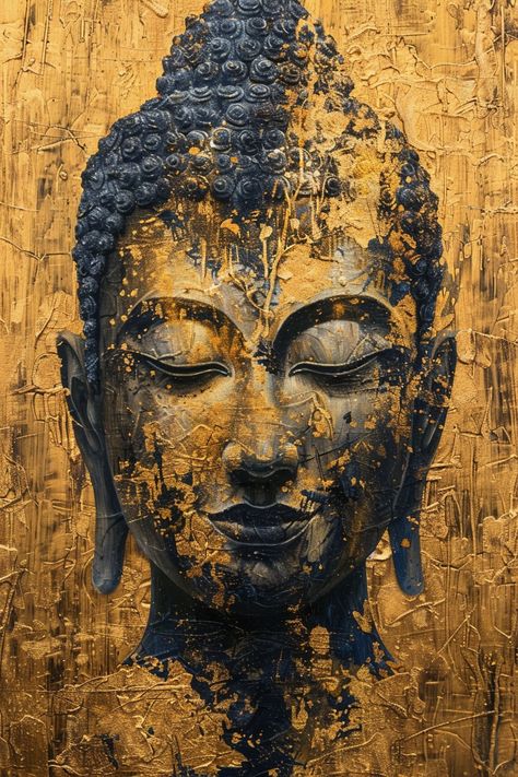 Buddha Mural Painting, Vietnam Artwork, Buddha Background, Buddha Canvas Art, Eclectic Restaurant, Klimt Inspired, Inspirational Digital Art, Buddhist Art Drawing, Gustav Klimt Art