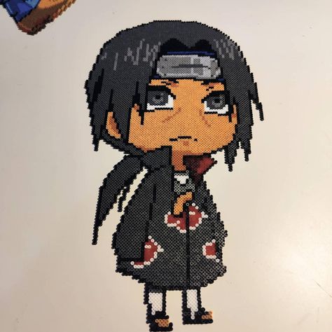 Pixel Art Chibi Itachi by Yurekb on DeviantArt Perler Anime, Perler Pattern, Art Chibi, Diy Perler Bead Crafts, Diy Perler Beads, Perler Patterns, Perler Bead, Perler Beads, Bead Crafts