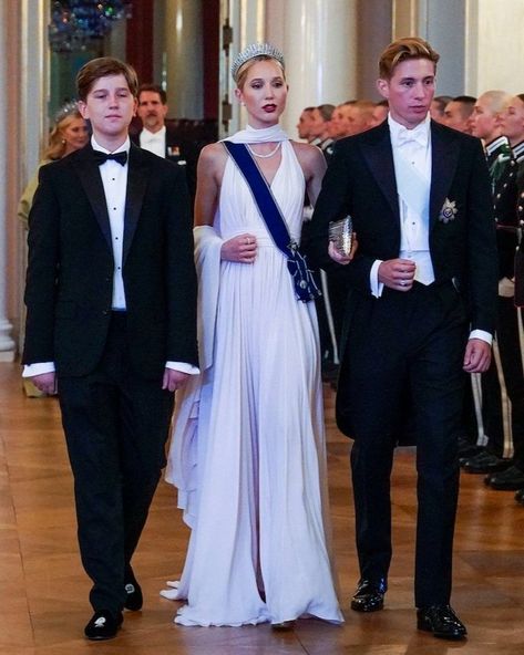 Princess Maria-Olympia Attends Princess Ingrid Alexandra's 18th Birthday Gala Dinner — Royal Portraits Gallery Olympia Of Greece Style, Prince Constantine Alexios, Constantine Alexios, Modern Princess Aesthetic, Princess Olympia Of Greece, Birthday Gala, Princess Ingrid Alexandra, Olympia Of Greece, Royal Family Of Greece