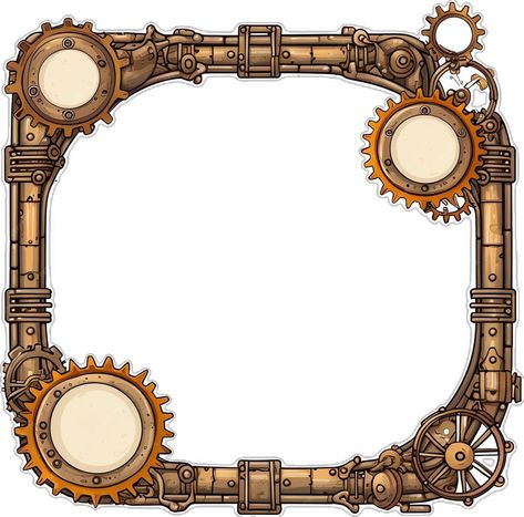 Steampunk Frame, Icon Overlay, Punk Illustration, Steampunk Elements, Dnd Tokens, Steampunk Illustration, Photo Beautiful, Frame Clipart, Game Assets