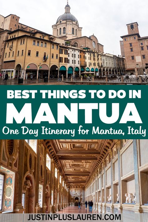 There are so many wonderful things to do in Mantua Italy. This travel itinerary will help you plan the best day in Mantua that you'll love. One day in Mantua | One day in Mantova | Things to do in Mantova Italy | Mantua things to do | Mantua travel guide | Mantova travel guide | Italy travel guide | Mantova itinerary | Mantua itinerary Mantova Italy, Mantua Italy, Italy Bucket List, Travel Italy, Italy Travel Guide, Sustainable Travel, The Best Day, Travel Europe, Travel Couple