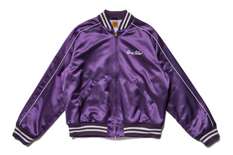 HUMAN MADE Purple Satin Varsity Jacket | HYPEBEAST Purple Varsity Jacket, Satin Varsity Jacket, Cactus Plant Flea Market, Human Made, Satin Jacket, Satin Jackets, Purple Satin, Ali Express, Purple Lace