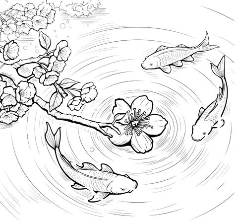 Doodles Ideas, Deer Drawing, Laser Ideas, Koi Pond, Colouring Pages, Coloring Page, Koi, Easy Drawings, Deer