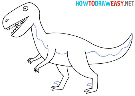 How to Draw an Easy Dinosaur #Dinosaur #TRex #DinosaurDrawing #TRexDrawing #HowtoDrawaDinosaur #PinterestDrawings #EasyDrawing #Artwork #DrawingforKids Draw A Dinosaur, Start Sketching, Dinosaur Dinosaur, Dinosaur Drawing, Sharp Teeth, A Dinosaur, A Collage, Step By Step Drawing, Eye Drawing