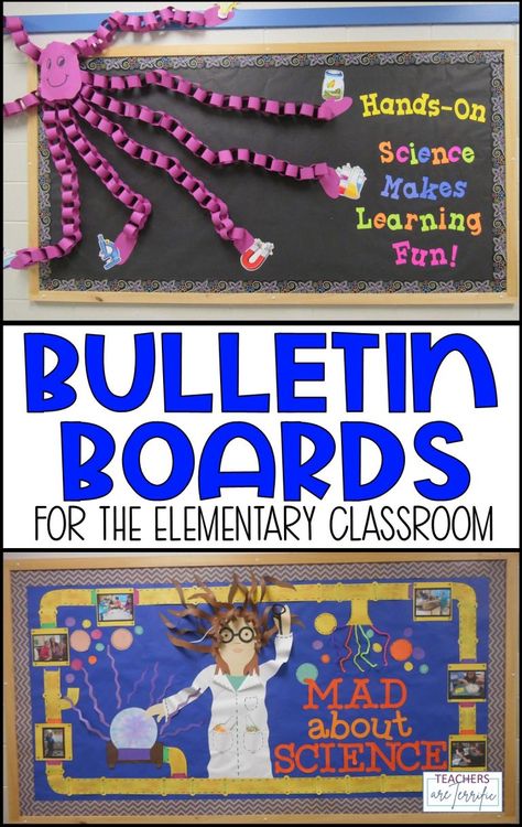 How to Create an Amazing Science Bulletin Board - Teachers are Terrific Scientist Bulletin Board, Stem Bulletin Boards, Science Bulletin Board, Kids Bulletin Boards, Steam Classroom, Science Display, Science Bulletin Boards, Science Classroom Decorations, Teacher Bulletin Boards