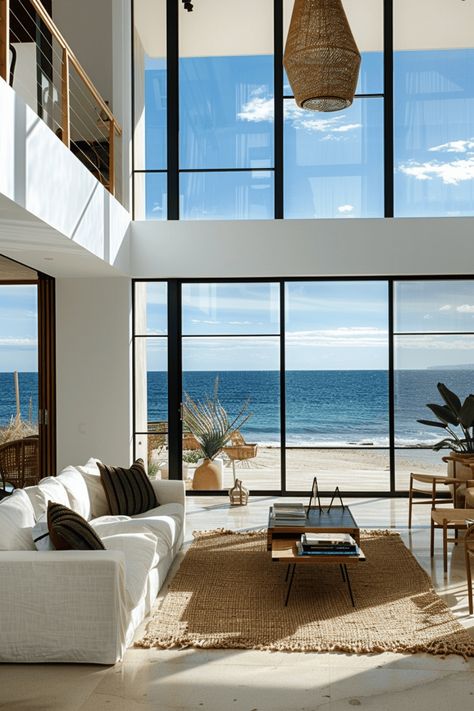 Create a breezy and relaxing atmosphere in your living room with these beach house designs. Beach House Design Ideas, Room Inspiration Minimalist, Scandinavian Beach House, Beach House Designs, Cozy Coastal Cottage, Beach Style Living Room, Budget Friendly Living Room, Bohemian Living Room Decor, Coastal Cottage Style