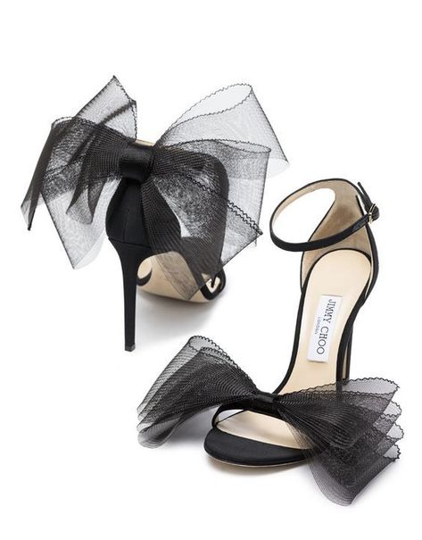 Jimmy Choo Aveline, Fabric Sandals, Luxury Heels, Jimmy Choo Sandals, Tulle Bow, Shoes Illustration, Fashion Shoes Heels, Shoes Heels Classy, Cute Shoes Heels