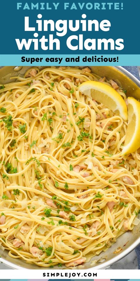 This Linguine with Clams recipe is an easy 30 minute meal that is worthy of guests. So delicious and full of flavor! Frozen Clams Recipes, Linguine With Clam Sauce Canned Clams, Seafood Sauce For Pasta, Minced Clam Recipes, Clam Linguine Recipe Creamy, Easy Linguine With Clam Sauce, Linguini And Clam Sauce Recipes, Easy Clam Linguine Recipe, Linguini With Clam Sauce Easy