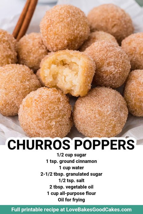 Churro Balls, Love Bakes Good Cakes, Good Cakes, Fried Dough, Easy Snack Recipes, Easy Baking Recipes Desserts, Sweet Snacks Recipes, Delicious Snacks Recipes, Fair Food Recipes