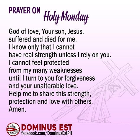 Monday Morning Prayer, Easter Prayer, Holy Monday, Holly Week, Week Blessings, Monday Prayer, Easter Prayers, Prayer Stations, Easter Monday