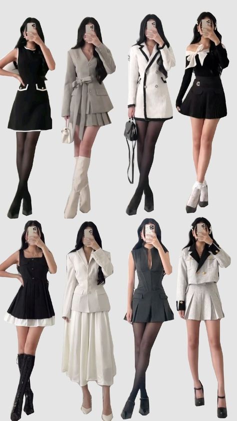 Auntie Outfit Ideas, Korean Expensive Outfit, 2000s Office Outfits, Proposal Outfits For Her Winter, Jennieism Outfits, Dressy Winter Outfits Dresses, Coquette Office Outfit, Formal Korean Outfit, Korean Outfits Elegant