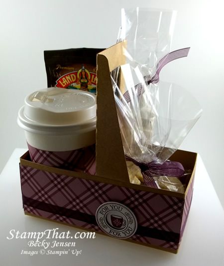 Stampin’ Up! Coffee Carriers – Ready to Gift to Friends Cup Carrier Gift Ideas, Cup Holder Gift Idea, Drink Carrier Gift Ideas, Raffle Ideas, Treat Containers, Glam Ideas, Mini Coffee Cups, Shower Hostess Gifts, Christmas Treats Holders