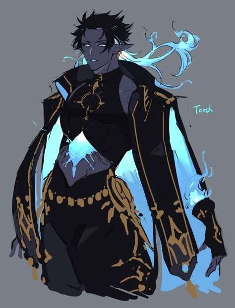 Demon King Outfit Design, Black And Blue Character Design, God Oc Outfit Ideas, Stardust Character Design, Futuristic Clothes Concept Art, Wendigo Oc Human, Astronomy Character Design, Leviathan Character Design, Astral Outfit