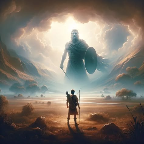 David And Goliath Picture, David And Goliath Art, David From The Bible, David In The Bible, Love In Bible, Divine Favor, David Bible, David Vs Goliath, Confidence In God