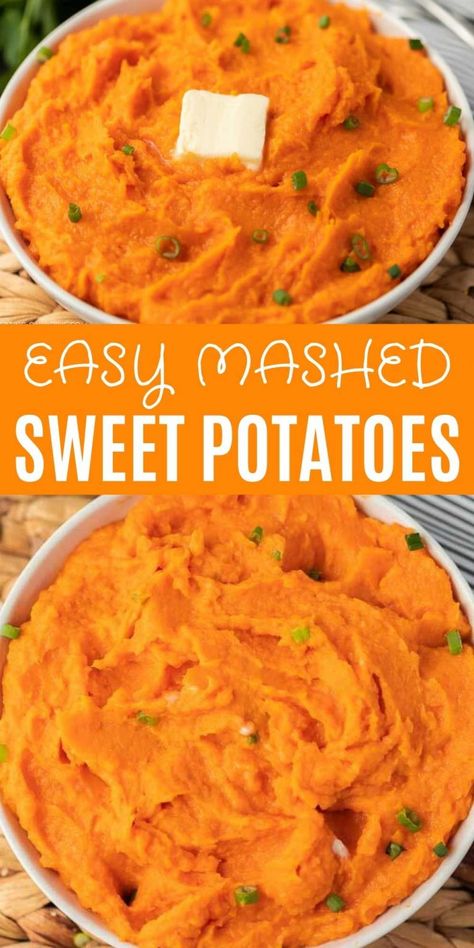 Easy Mashed Sweet Potatoes, Mashed Yams, Mashed Sweet Potato, Mash Recipe, Plat Simple, Cooking Sweet Potatoes, Side Dish Recipes Easy, Thanksgiving Sides, Mashed Sweet Potatoes