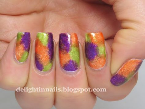 Delight In Nails: 40 Great Nail Art Ideas - Orange, Purple, & Green Orange Green Nails, Orange And Green Nails, Purple Nail Art, Green Nail Art, Marble Nail Designs, Marble Nail, Makeup Hacks Beauty Secrets, Green Nail Designs, Vibrant Nails