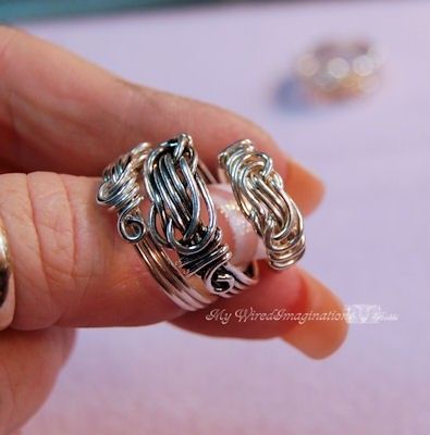 Homemade Rings, Puzzle Rings, Diy Wire Wrapped Rings, Ring Patterns, Diy Wire Jewelry Rings, Wire Wrap Ring, Wire Jewelry Rings, Ring Pattern, Wrapped Rings