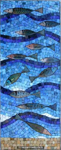 Mosaic Art Bathroom, Broadstairs Kent, Mosaic Sea, Fish Mosaic, Mosaic Tile Table, Mosaic Animals, Mosaic Madness, Glass Mosaic Art, Mosaic Ideas