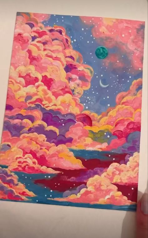 Hippie Painting, Canvas Drawings, Canvas Painting Designs, Small Canvas Art, Sky Art, Amazing Art Painting, Hippie Art, Art Inspiration Painting, Mini Canvas Art