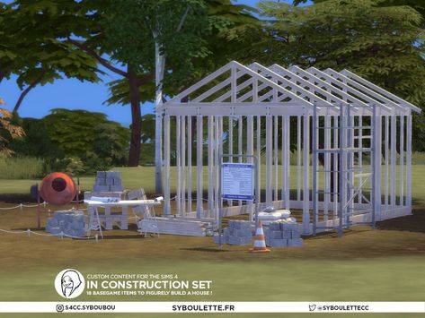 The Sims Resource - Patreon Release - In construction part 1: Construction beams Sims 4 Construction, Sims 4 Patreon, Pool Chemicals, Work Site, Sims Community, In Construction, Pool Cleaning, Cc Finds, Electronic Art