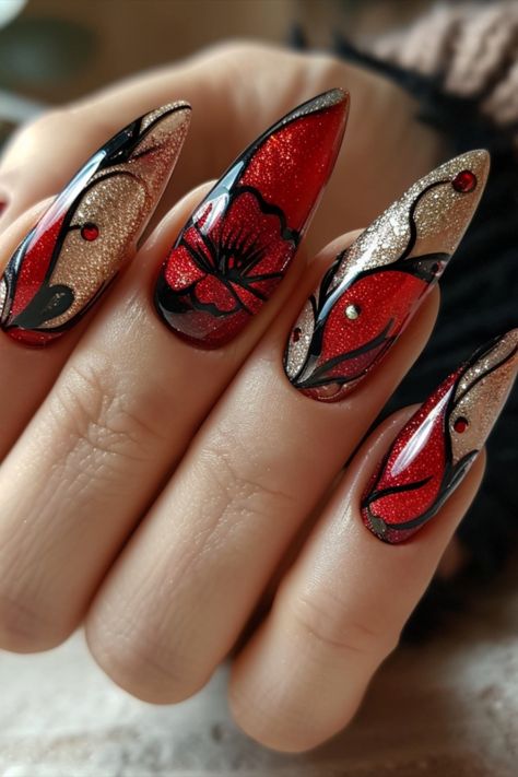 Valentine Nails 2024 Nails 2024 Trends Valentines, Cupid Nails Designs, Cupid Nails, Unconventional Valentines Nails, Extravagant Valentines Day Nails, Maximalist Valentines Nails, 2024 Nails Trend Valentines, Bee Nails, Cheetah Nail Designs