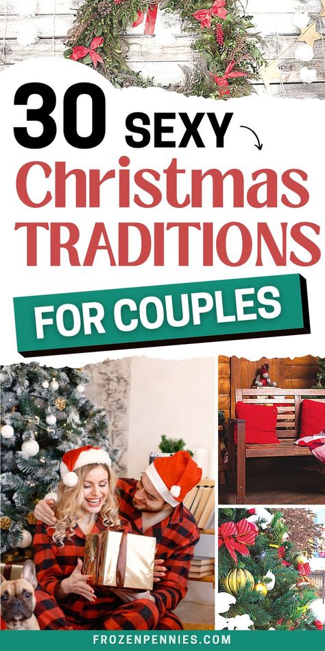 If you’re in a new relationship recently, are married, or are just committed and looking to create some fun Christmas traditions, here are 30 Sexy, Fun, And Romantic Christmas Traditions For Couples. Christmas preparation | Christmas preparation list | Christmas preparation ideas | Christmas prep Cute Christmas Couples, Christmas Activities For Couples, Christmas Traditions For Couples, Traditions For Couples, Christmas Activities For Adults, Christmas Ideas For Him, Activities For Couples, Cute Christmas Ideas, Frugal Christmas