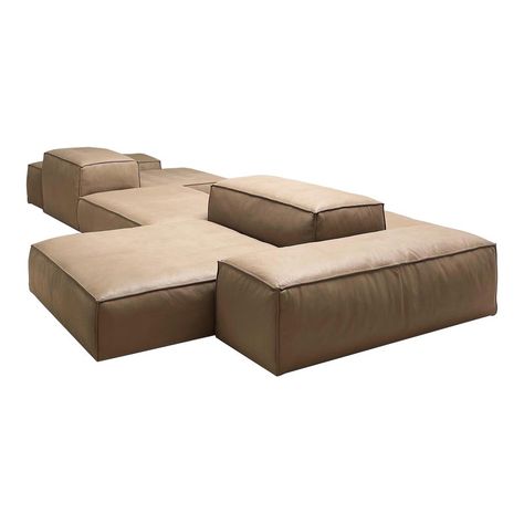 Extrasoft Modular Sofa Manufacturer: Living Divani Designer: Piero Lissoni Upholstery: Seta 701 Brown Leather Overall Dimensions Vary As This Sofa is Modular And Can be Repositioned: Width: 124 1/4” (316cm) Depth: 110”(280cm) Seat height: 13 3/4” (35cm) Back height: 25” (63cm) Living Divani Sofa, Pit Sofa, Low Profile Sofa, Leather Overall, French Modern, Sofa Manufacturers, Piero Lissoni, Modular Sofas, Italian Sofa