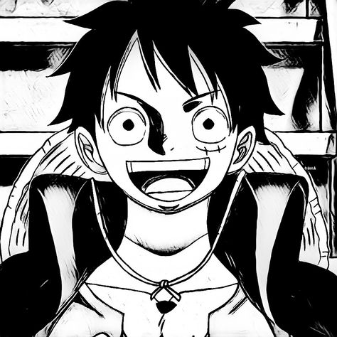 Widgets Black And White, Manga Icons Black And White, Icons Black And White, Luffy Manga, Luffy Icon, Pp Wa, Manga Icons, Monkey D Luffy, One Piece Manga