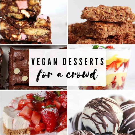 30 Easy Vegan Desserts To Feed A Crowd - BakedbyClo | Vegan Dessert Blog Easy Vegan Desserts For A Crowd, Vegan Desserts For A Crowd, Vegan Party Desserts, Vegan Spring Dessert, Desserts To Feed A Crowd, Gluten Free Dessert Bars, Potluck Recipes Dessert, Easy Potluck Desserts, Easy Vegan Desserts