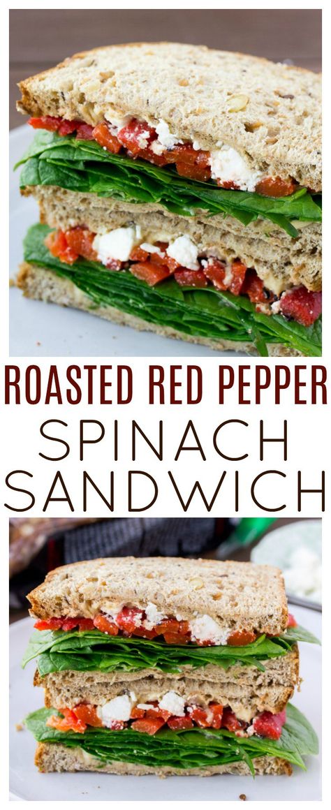 Spinach Sandwich, Sandwich Vegetarian, Recipe Sandwich, Vegetarian Sandwich Recipes, Roast Beef Sandwich, Resep Diet, Vegetarian Sandwich, Veggie Sandwich, Healthy Sandwiches