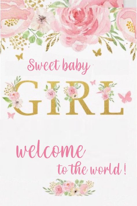 Baby Girl Arrival, Baby Born Announcement, Baby Girl Born Announcement, Welcome Baby Girl, Its A Girl, Congratulations On Your Baby Girl, Welcome Baby Girl Quotes, Alhamdulillah Its A Baby Girl, Welcome To The World Baby Girl