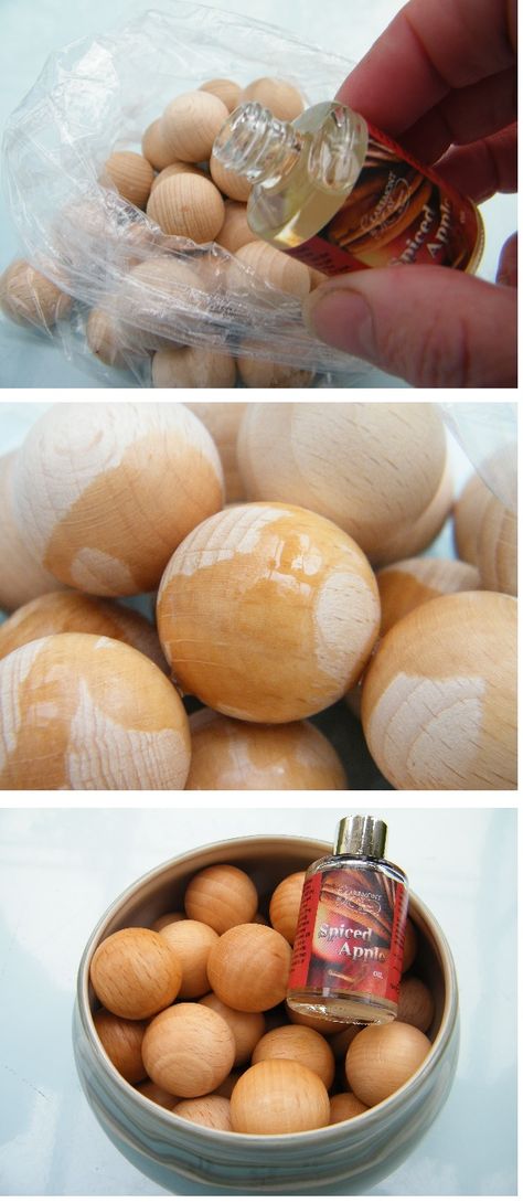 Scented Wooden Balls, Wooden Bead Diffuser Diy, Wooden Balls Decoration, Wooden Ball Crafts, Dried Flower Crafts, Roku Gin, Diy Oil Diffuser, Diffuser Diy, Apple Fragrance