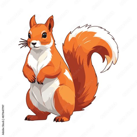 Squirrel with a Bushy Tail Squirrel Illustrations, Squirrel Vector, Squirrel Illustration, Squirrel Tail, Squirrel Art, Animal Artwork, Animals Artwork, Animal Clipart, Squirrels