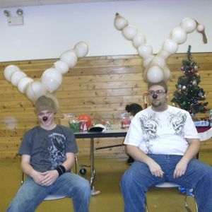 We had our family Christmas party and had a couple of strange reindeer show up just after a game. For this game, you need: Party Games For Couples, Reindeer Balloon, Games For Couples, Balloon Games, Xmas Games, Fun Christmas Party Games, Panty Hose, Fun Christmas Games, Christmas Games For Family